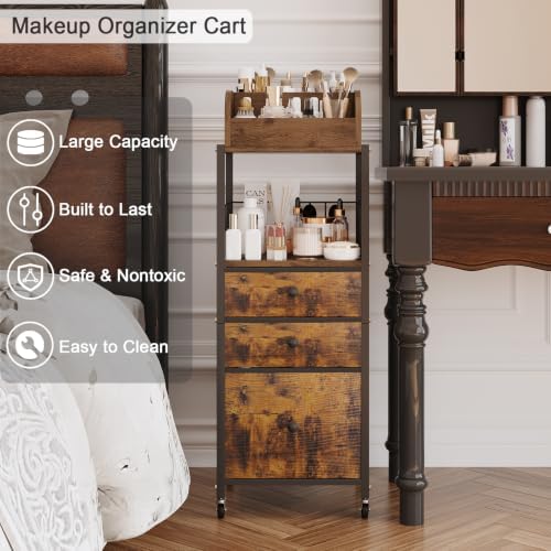 Makeup Organizer Cart with Drawers Make up Organizers for Vanity - Image 7