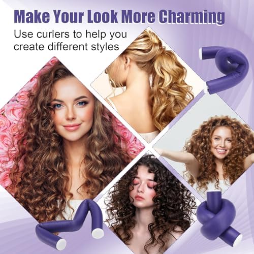 30Pcs Heatless Hair Curlers 7”x0.55“ Flexi Rods for Short Medium Long Hair - Image 6