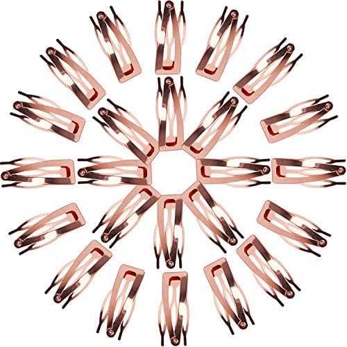 Hann 24 Pieces Double Grip Hair Clips + 2 Claw Hair Clips Metal Snap Hair Clips Hair Barrettes for Hair Making, Salon Supplies (Rose Gold) - Image 3