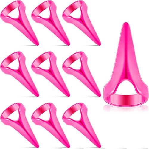 Hicarer 10 Pcs Stitch Braids Tool Metal Finger Rings Hair, Rose Red by Hicarer