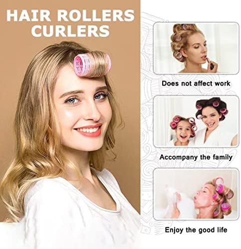 Sungenol Self Grip Hair Rollers Set, 18 Rollers in 3 Sizes with Clips - Image 6