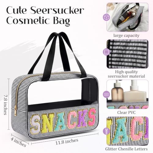 Sanwuta Clear Seersucker Snacks Bag, Black - Image 2