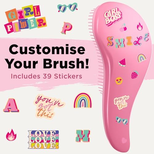 Lily England Kids & Toddler Hair Brush with Stickers, Pink - Image 3