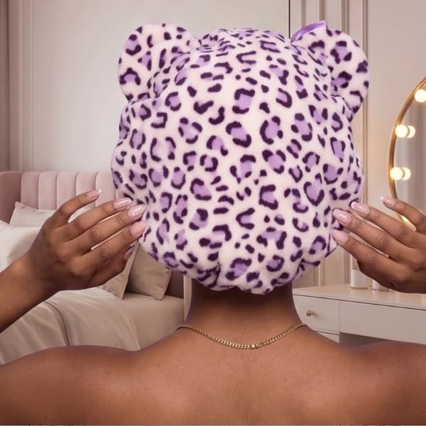 Luxury Lavender Plush Satin Lined Bonnet for Women, Sleep Hair Bonnet for Curly Natural Hair, Braids & Locs, Adjustable Night Cap for Frizz Control - Image 6