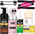 Lace Tint Melting Mousse for Wigs, Toupees, and Hairpieces - Natural Finishing Color and Glue Tool Set (Dark Brown) by Goiple