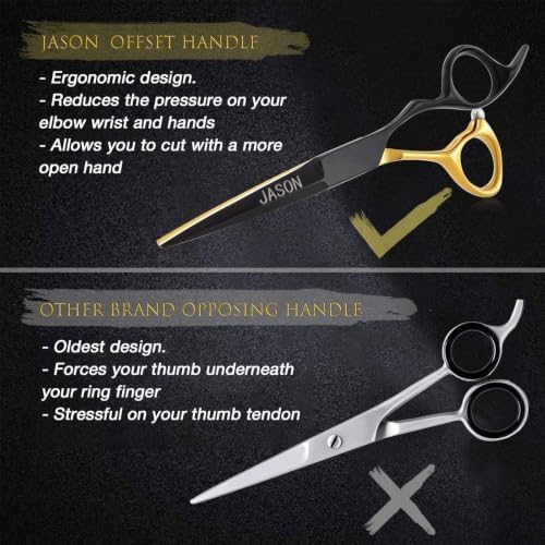 JASON Hair Cutting Scissors Shears - 6" Professional Blending Texturizing - Image 3