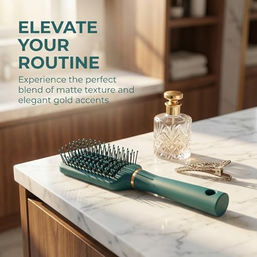 Vent Hair Brush for Women and Men, Detangling Wet Hair Brush with Ball Tipped Bristles for Wet/Dry Hair - All Hair Types with Nylon Bristles, Green, Speed Dry Vent Hair Brushes (Green) - Image 5