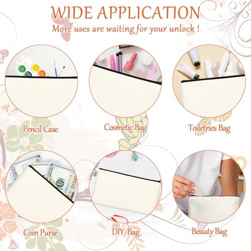 Legigo Blank Canvas Bags Zipper Pouch Makeup Bags Pencil Pouch Bulk - Image 5