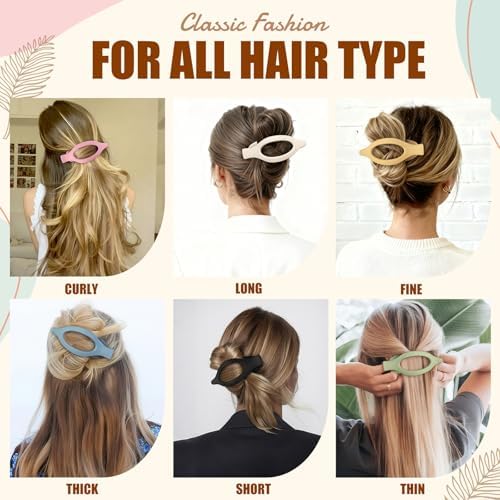 Flat Hair Clips for Women - 6 PCS French Flat Claw Clips Medium Hair Clips for Girls Large Hair Claw Clips for Thick or Thin Hair Strong Hold No Slip Hair Accessories for women (Light Colorful) - Image 4