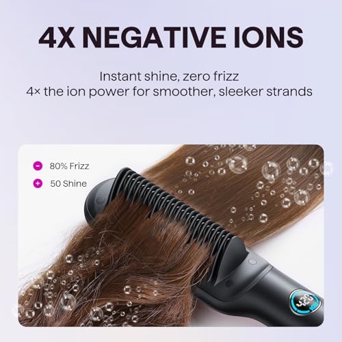 Wavytalk Hair Straightener Brush, Sleek Sweep Ionic Straightening Brush - Image 4