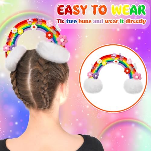 Rainbow Butterfly Flower Hair Clip Kit Crazy Hair Day - Image 3