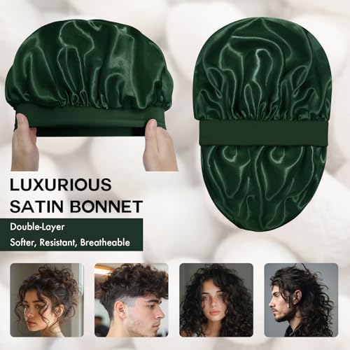 Satin Silk Bonnet for Hair, Double Layer Sleep Cap for Men & Women - Image 2