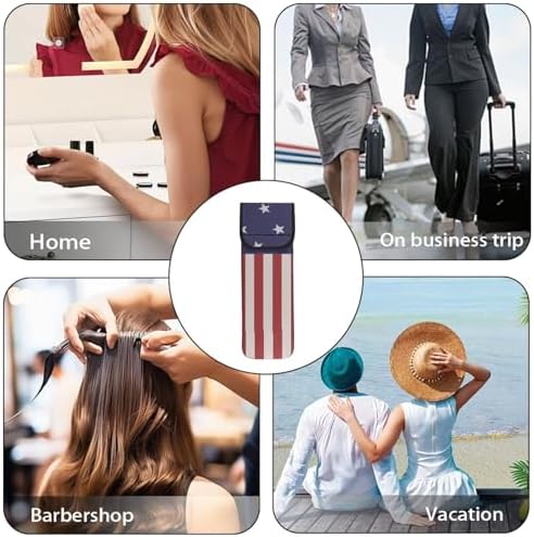 Flat Iron Case Heat Resistant Travel Bag Curling Iron Organizers and Storage Neoprene Straightener Holder and Silicone Hot Hair Tools Travel Bag American Flag - Image 3
