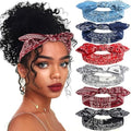 6 Pcs Bow Headbands for Women Paisley Print Rabbit Ears Hair Bands by ZUYASEZ