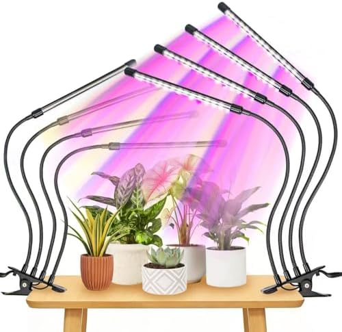 LED Grow Lights for Indoor Plants 2-Pack, Full Spectrum & Red Blue Spectrum Plant Growing Lamps with 3/9/12H Timer, 10 Brightness Levels, Clip-on Desk Plant Lights for Seedlings, Succulents, Flowers - Image 2