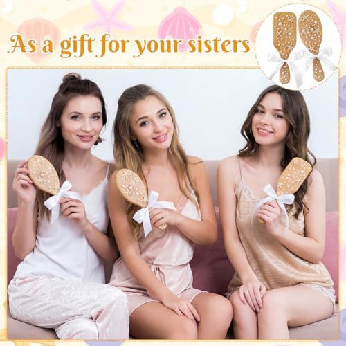12 Set Wooden Hair Brush Decorating Kit, Classic Style, White - Image 4