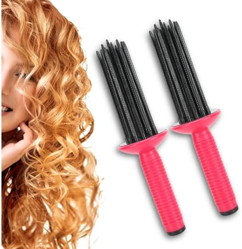 Hair Fluffy Portable 17-Teeth Curly Hair Styler Tool, 2-in-1 Anti-Slip Brush and Wand for Salon-Quality Curls - Image 7