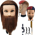 Barber Male Mannequin Head Human Hair with Beard by LeticiaLLC--FreedomLove