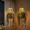 2 Pack Hanging Plant Grow Lights for Indoor Plants with Timer, Wall Mounted Full Spectrum Pendant Growing Light with Macrame Plant Hanger, Ceiling LED Planta Luz for Potted Plants Home Decor by NoveltyLighting