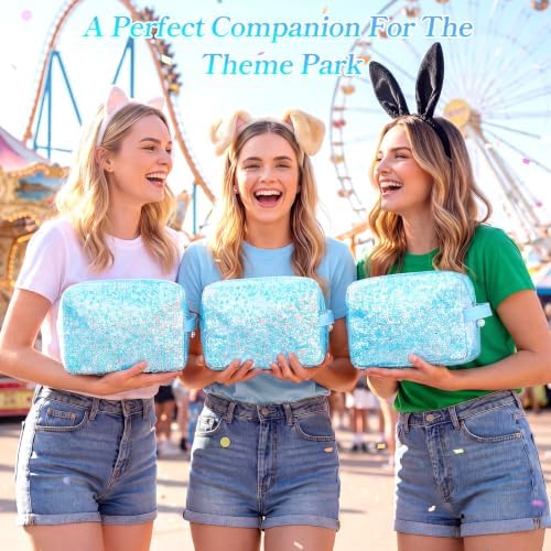 Hillban Ears Bag with Handle Ear Holder for Women Theme Park Fans,Blue - Image 2