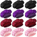 12 Pieces Silk Bonnet for Women Curly Hair Satin Bonnet Hair Wrap for Sleeping Cap with Tie Band (Multicoloured4) by PODALOA