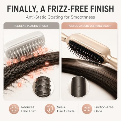 Earth & I Rosegold Curl Defining Brush: 7 Row Styling Brush for 2A-4C Curls - Image 5