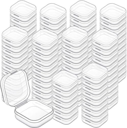 Jetec 120 Pieces Small Clear Plastic Storage Box, 1.4 x 1.4 x 0.7 Inch by Jetec