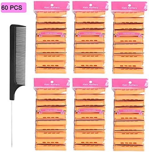 60pcs Perm Rods Set for Natural Hair Cold Wave Rods Hair Rollers for Women's Long Medium short Hair Curler Styling DIY Hairdressing Tools（Orange） - Image 2