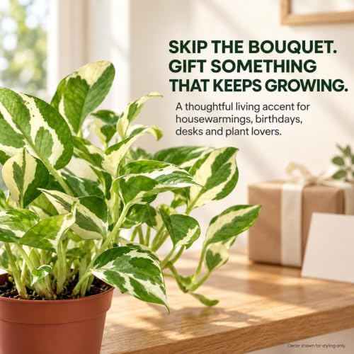 Pothos N'Joy Live Vining Plant - Variegated Indoor Houseplant - Image 6