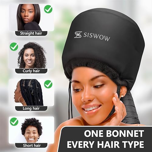 Net Plopping Cap for Drying Curly Hair - Hair Dryer Bonnet Diffuser Cap for Curly, Speeds Up Drying Time, Safety Deep Conditioning At Home - Portable, Adjustable - Image 6