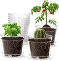 WSMKSZ 4 Inch Clear Nursery Pots, 8 Pack Highly Transparent Plant Pots for Small Indoor Plants with Drainage Holes and Trays, Plastic Seedling Starter Planters for Flowers by WSMKSZ