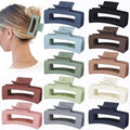 Sisiaipu Hair Accessories - 12 Pcs 3.5 Inch Square Rectangle Jaw Clips for Women and Girls, Multicolor, Thick and Thin Hair by SisiaipuHairClawClips