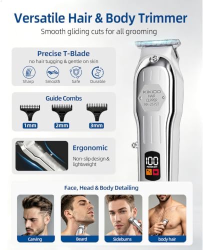 KIKIDO Cordless Hair Clippers for Men Professional Home Hair Cutting Kit - Image 5