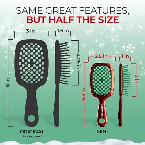 UNbrush Mini Holiday Hair Brush for Pain-Free Brushing On All Wet/Dry Hair Types - Image 4