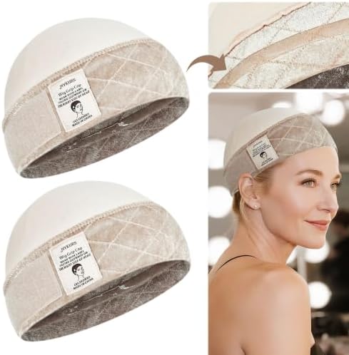 Wig Grip Cap with Silicone Strip to Keep Wigs in Place, Nude 2 PCS by MYKURS