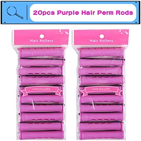 20pcs Women's Perm Rods Set for Natural Hair: 2 Sizes Cold Wave Hair Rollers for Curling and Styling All Hair Lengths - DIY Hairdressing Tools (Purple) - Image 2