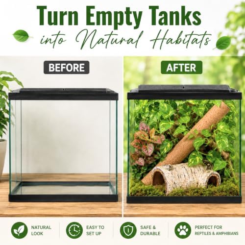 LIKZINWA Reptile Terrarium Decor Kit with Jungle Plants & Vines - Image 3