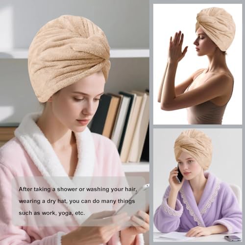 Microfiber Hair Drying Towel Wrap,Hair Turbans Towel for Wet Hair - Image 6
