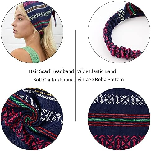 TOBATOBA Boho Headbands for Women - 5 Pcs Hair Accessories Featuring Headbands, Bandanas, and Head Scarves for Women and Girls - Image 3