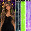 Hair Tinsel Clip in Black+Purple+Green Colorful Fairy Hair Tinsel Kit by LEDIZE