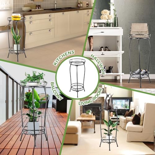 LOYAL TIGER Plant Stand Indoor Outdoor, 2 Tier 27 Inch Tall Metal - Image 5