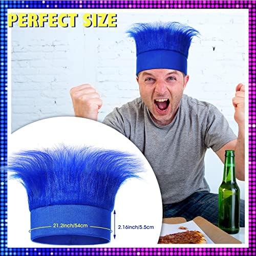 Cindeer 4 Pcs Blue Fuzzy Headband, Crazy Hair Wig Costume Accessories - Image 3