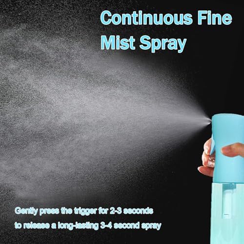 3 Pack Spray Bottles, 2-Pack Continuous Spray Bottles,Fine Water Mist Spray Bottles for Hair 6.8 OZ (200 ML) and 1oz 30ml Travel Spray Bottle Mister for Cleaning,Hairstyling,Plants,Barbers,Pets Blue - Image 3