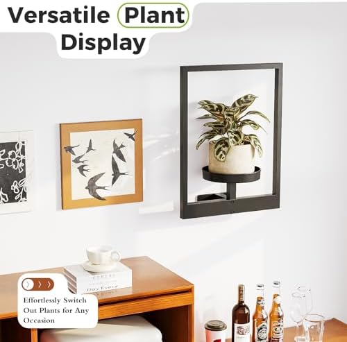 Bamworld Wall Plant Holder Plant Stand Indoor Wall Planters Black - Image 3