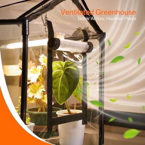 Bstrip Mini Indoor Greenhouse with Grow Light, Tabletop Seed Starting Tent - Image 3