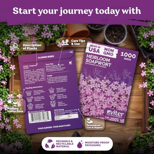 1,000 Soapwort Heirloom Flower Seeds for Planting, Saponaria Ocymoides - Image 2