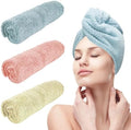 3 Pack Microfiber Hair Dring Towel Wrap for Women,Fast Drying Hair Turban, for All Hair Style Anti Frizz, Large Hair Towel with Button(Yellow Orange Blue) by YHPDYL
