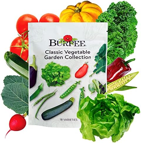 Burpee Heirloom Vegetable Seeds - 15,000+ Seeds - Beans, Beets, Cauliflower, Celery, Collards, Cucumber, Eggplant, Kale, Lettuce, Okra, Onion, Pea, Sweet Pepper, Radish, Squash, Tomato, Turnip by Burpee