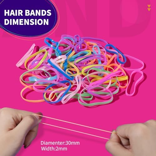 Teenitor 2000 Colorful Hair Ties Small Mini Hair Elastic Rubber Hair Bands - Image 5
