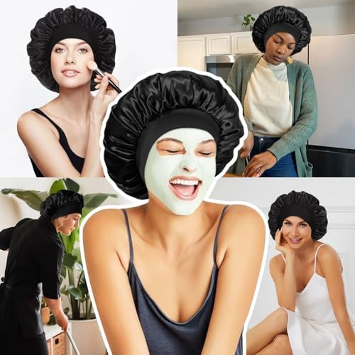 3Pcs Satin Bonnet Silk Bonnet, Hair Bonnet for Sleeping, - Image 6